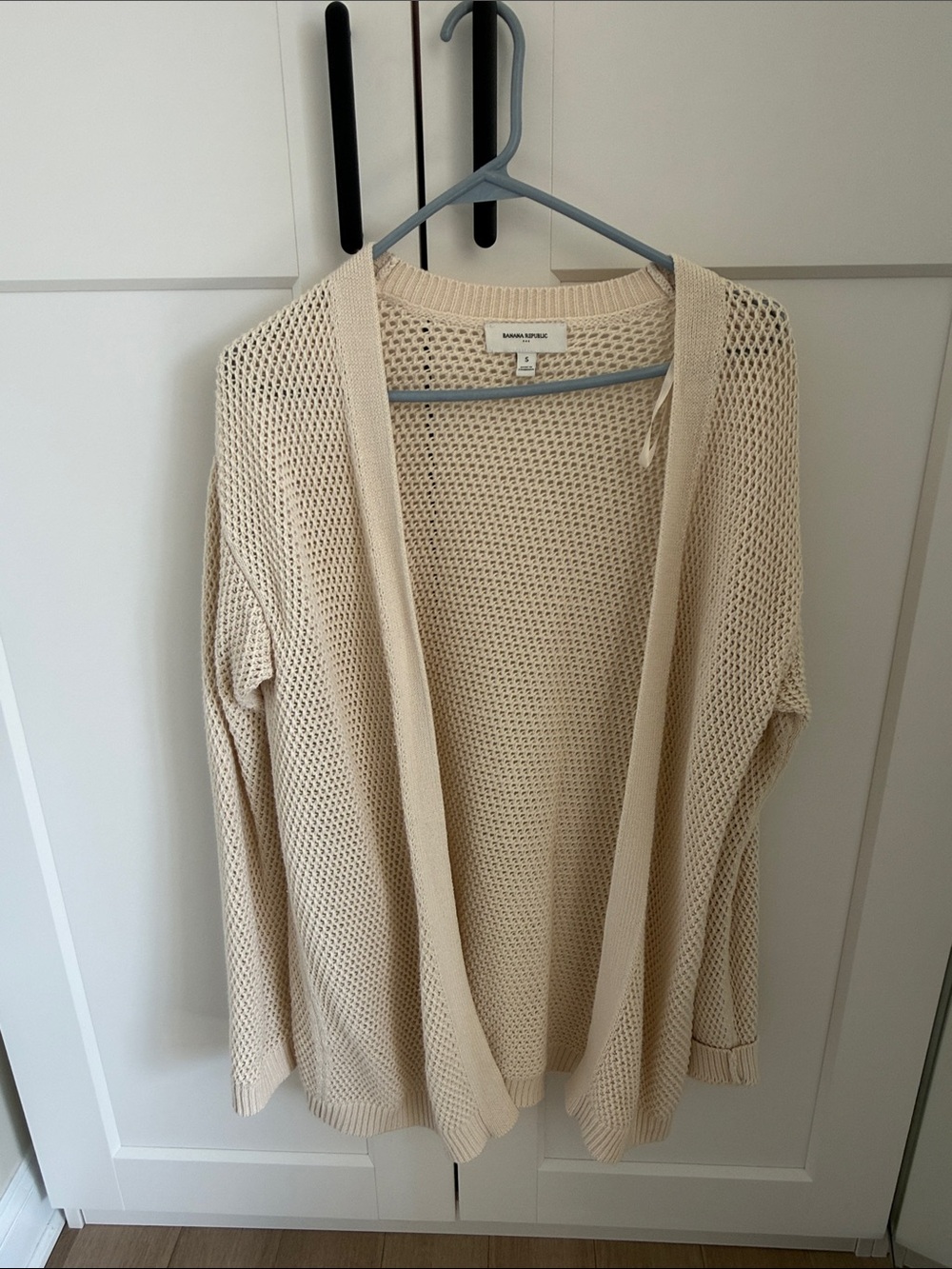Banana Republic Cream Open-Weave Cardigan